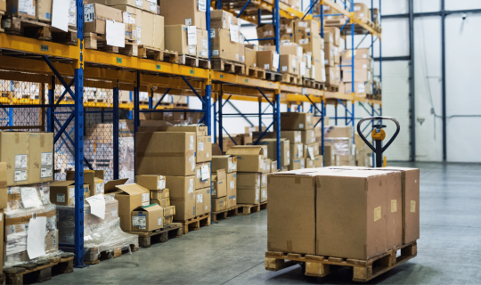 Warehouse with boxes - packaging