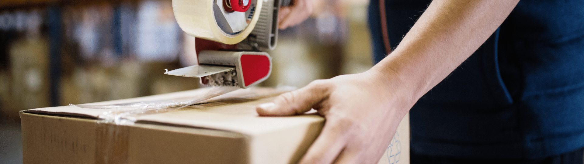 sealing a cardboard box